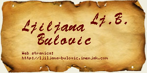 Ljiljana Bulović vizit kartica